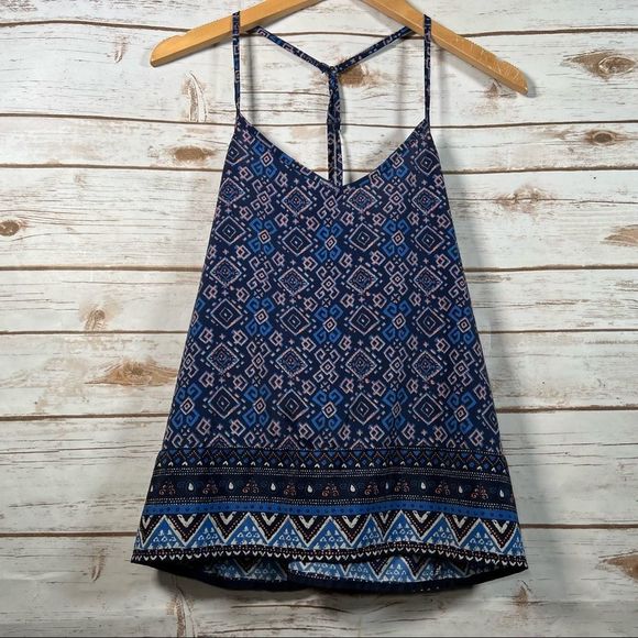 Hollister Blue & Pink Aztec Print Tank Top Size S - Picture 1 of 11